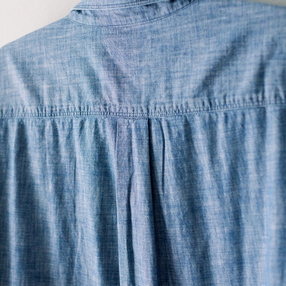 Lands End Women's Chambray Button Down Shirt Dress Size 14P - Picture 8 of 10